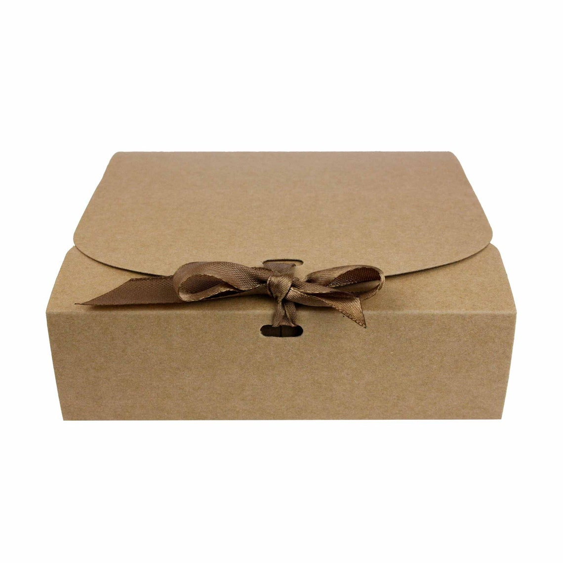Cardboard Gift Box with Ribbon Bow Closure, 3 Colors Available image 1
