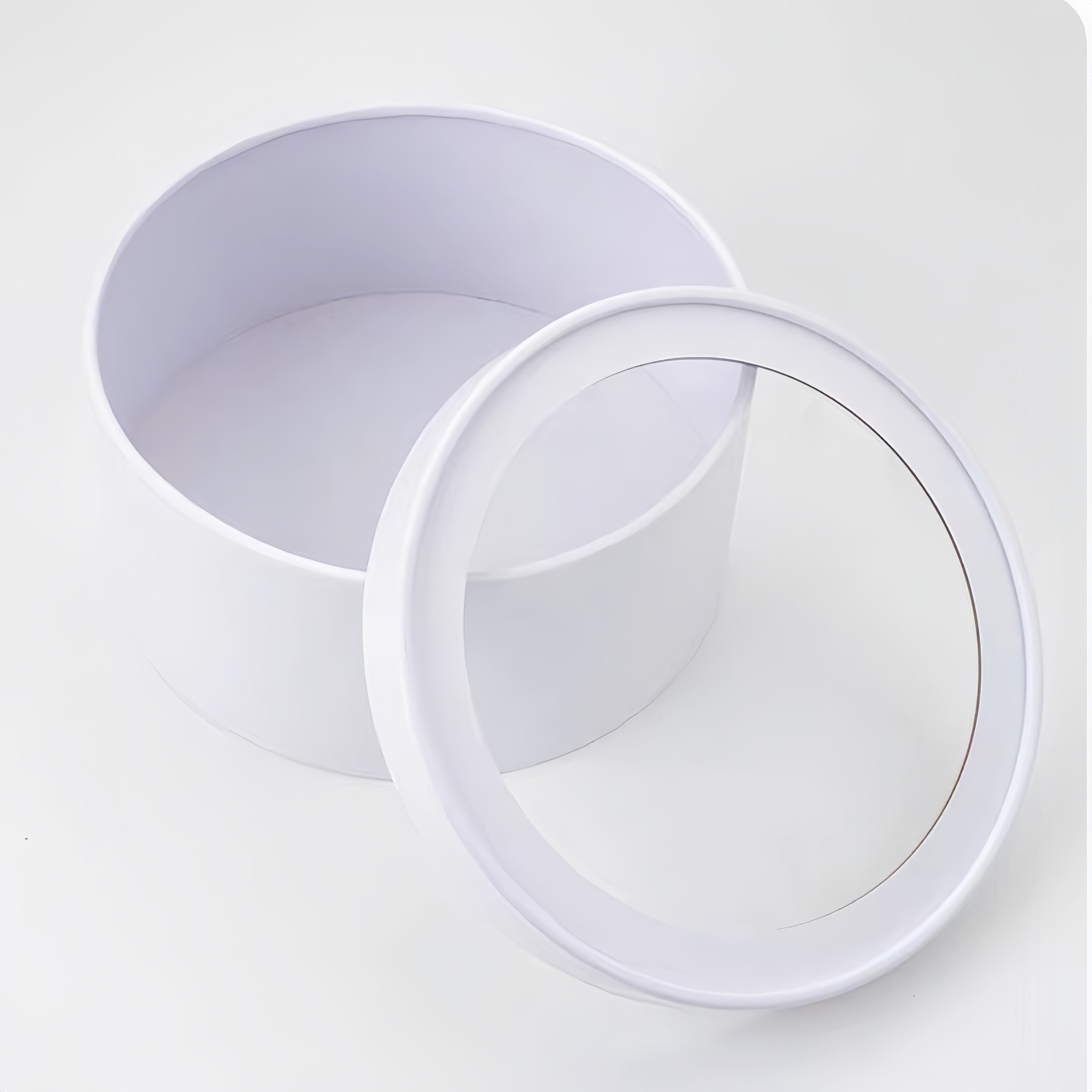 Round Gift Box with Clear Window Lid, Cylindrical, 3 Color Options image 1