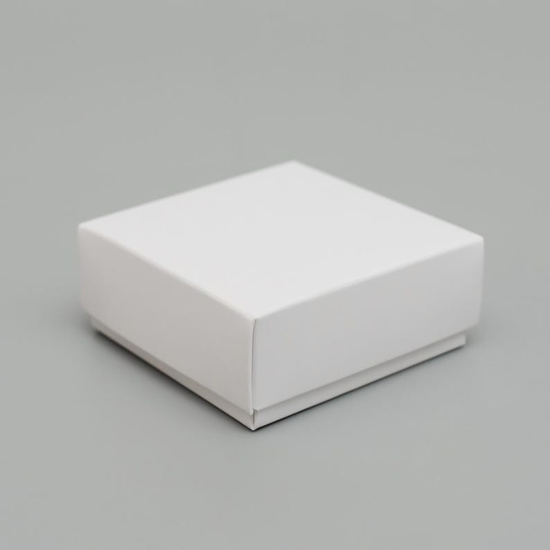 Small White Rigid Cardboard Gift Box with Removable Lid image 2